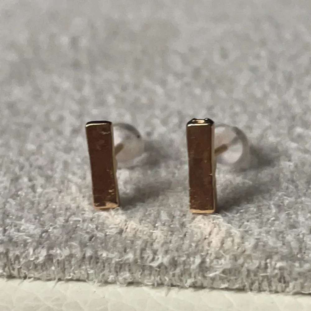 Tiny Gold Bar Earrings